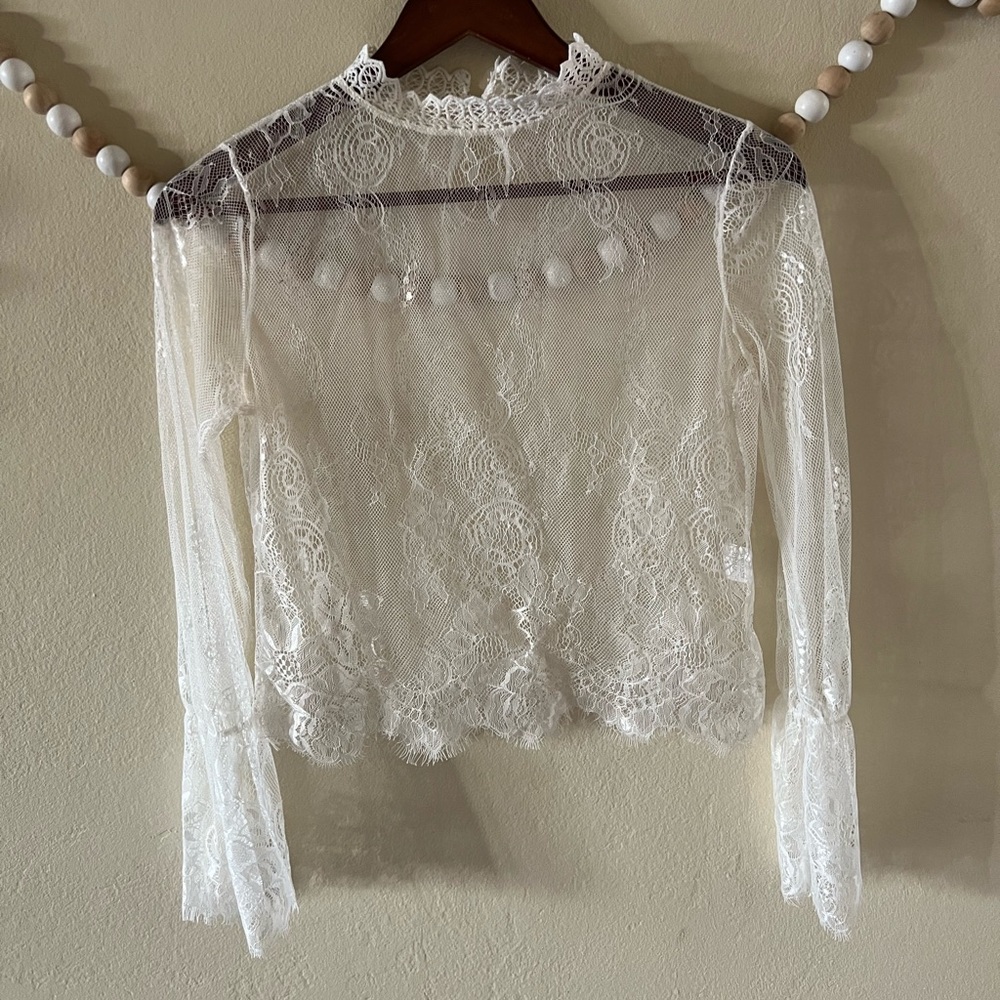 Lace Wedding Dress Topper or Long Sleeve Blouse